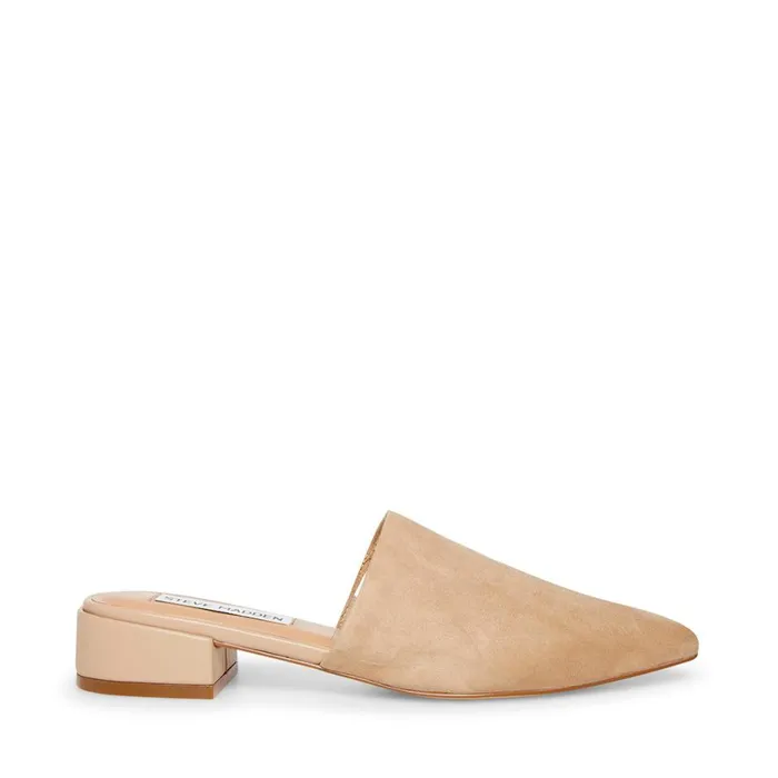 Steve Madden Lyra Camel Suede Womens Mules