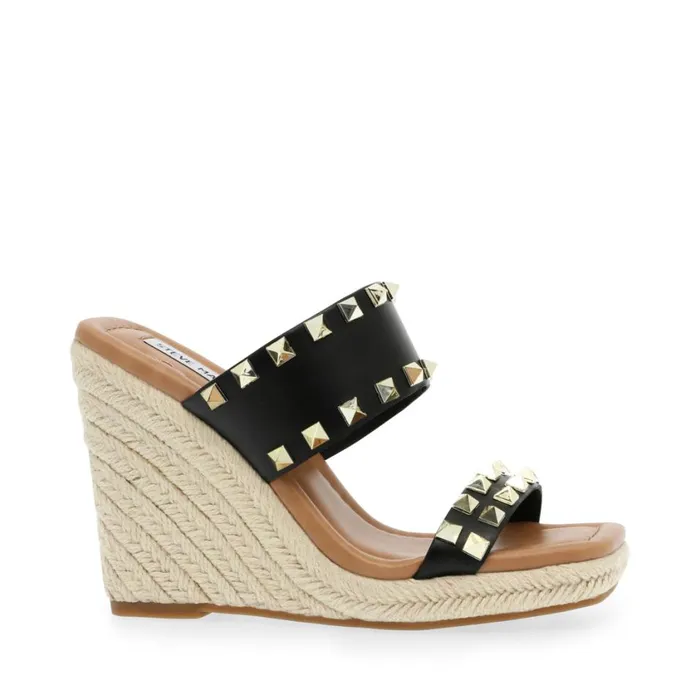 Steve Madden Mackie S Black Multi Womens Wedges