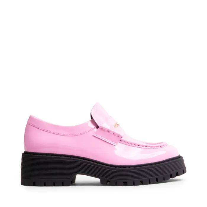 Steve Madden Malvern Pink Patent Womens Loafers