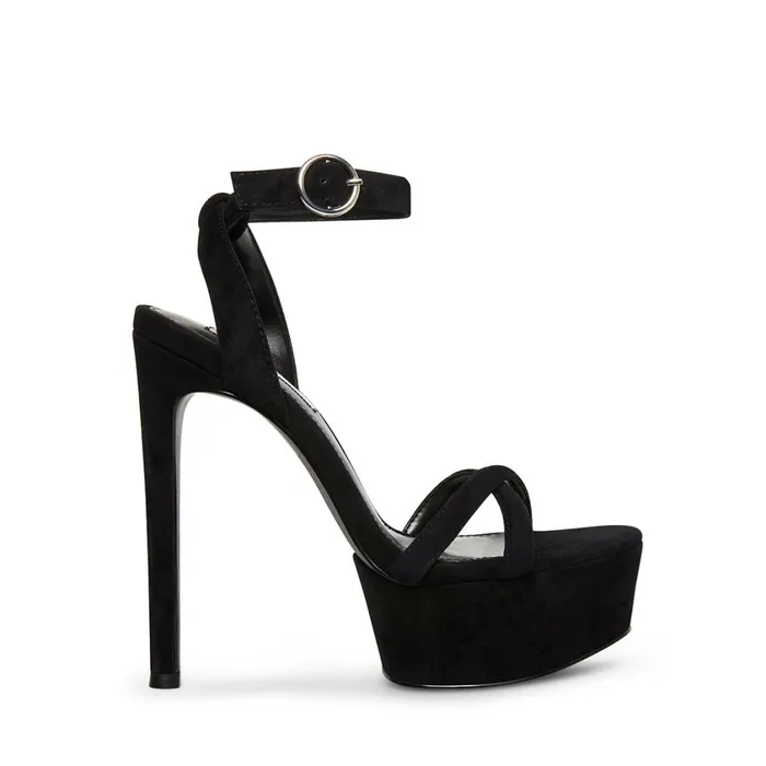 Steve Madden Marciana Black Suede Womens Platforms