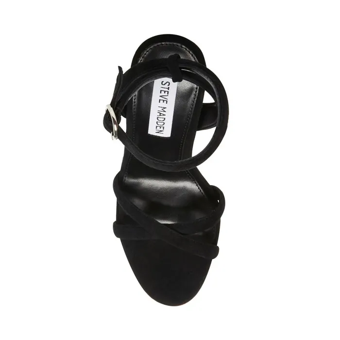 Steve Madden Marciana Black Suede Womens Platforms
