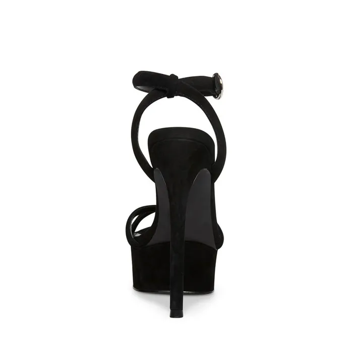Steve Madden Marciana Black Suede Womens Platforms