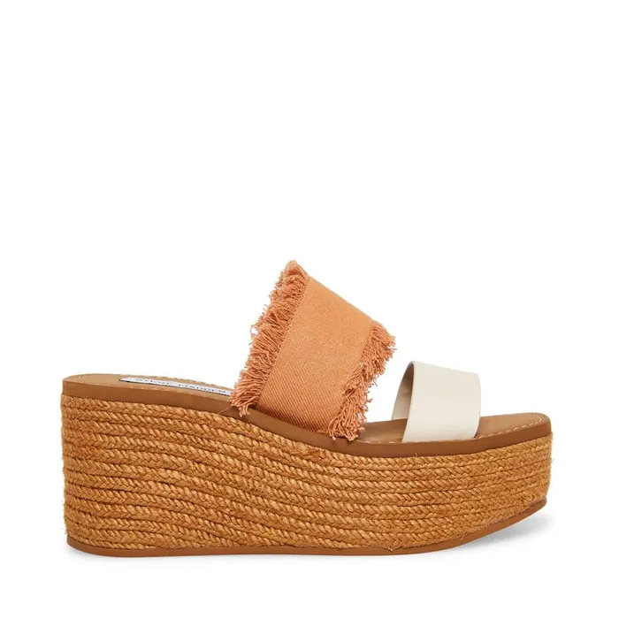 Steve Madden Mindy Bone Multi Womens Wedges
