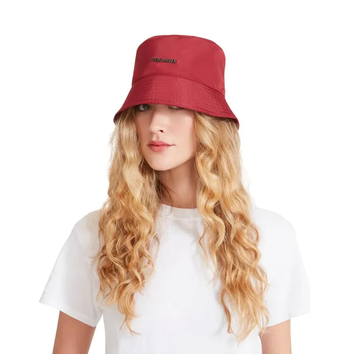 Steve Madden Nylon Bucket Hat Wine Womens Hats and Hair Accessories Steve Madden Nylon Bucket Hat Wine Womens Hats and Hair Accessories