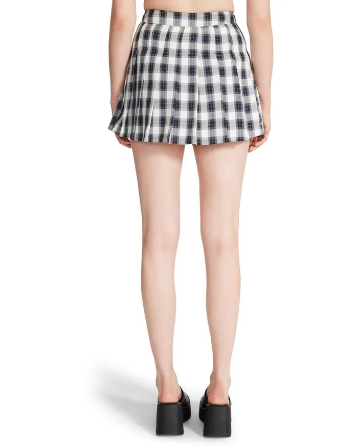 Steve Madden Plaid Pleated Mini Skirt Navy Womens Bottoms Steve Madden Plaid Pleated Mini Skirt Navy Womens Bottoms