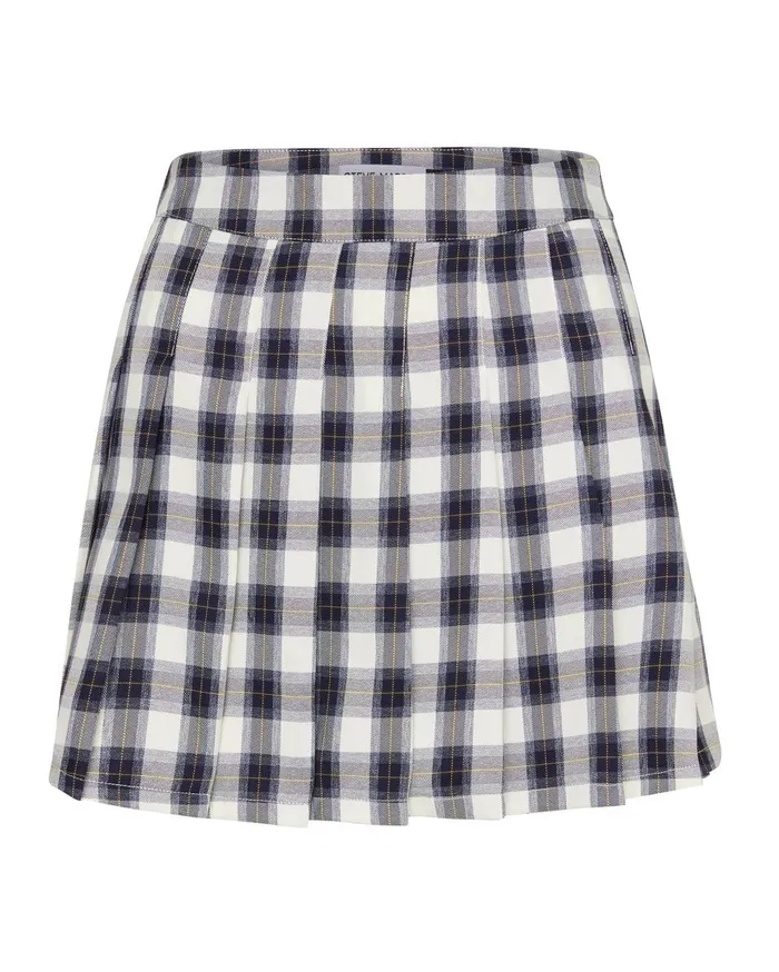 Steve Madden Plaid Pleated Mini Skirt Navy Womens Bottoms Steve Madden Plaid Pleated Mini Skirt Navy Womens Bottoms