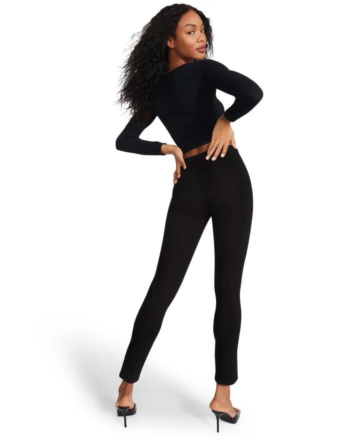 Steve Madden Slit Front Pant Black Womens Bottoms Steve Madden Slit Front Pant Black Womens Bottoms