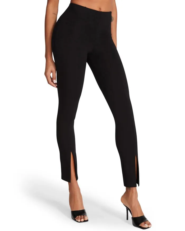 Steve Madden Slit Front Pant Black Womens Bottoms Steve Madden Slit Front Pant Black Womens Bottoms