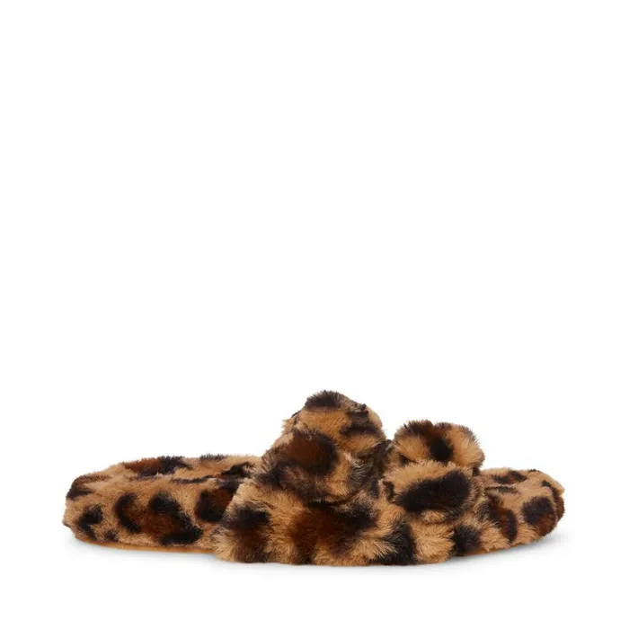 Steve Madden Staycation Leopard Womens Slippers