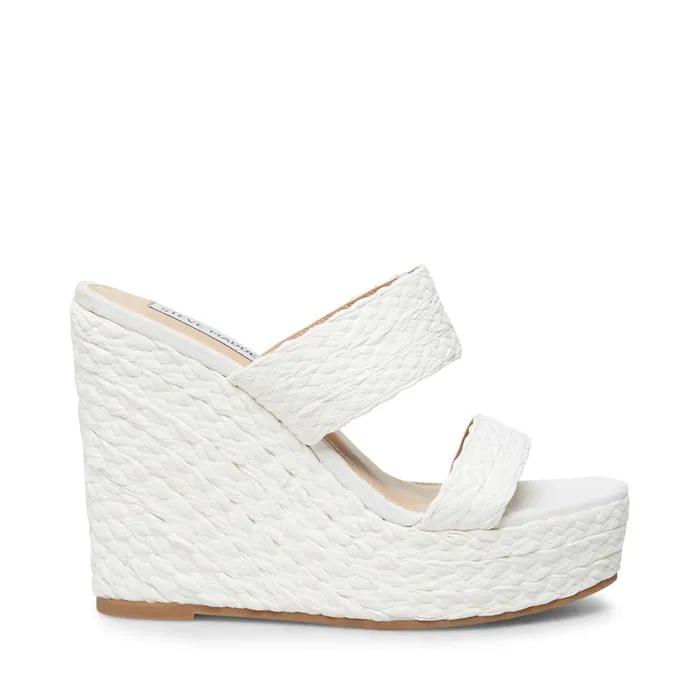 Steve Madden Sunflower White Womens Wedges