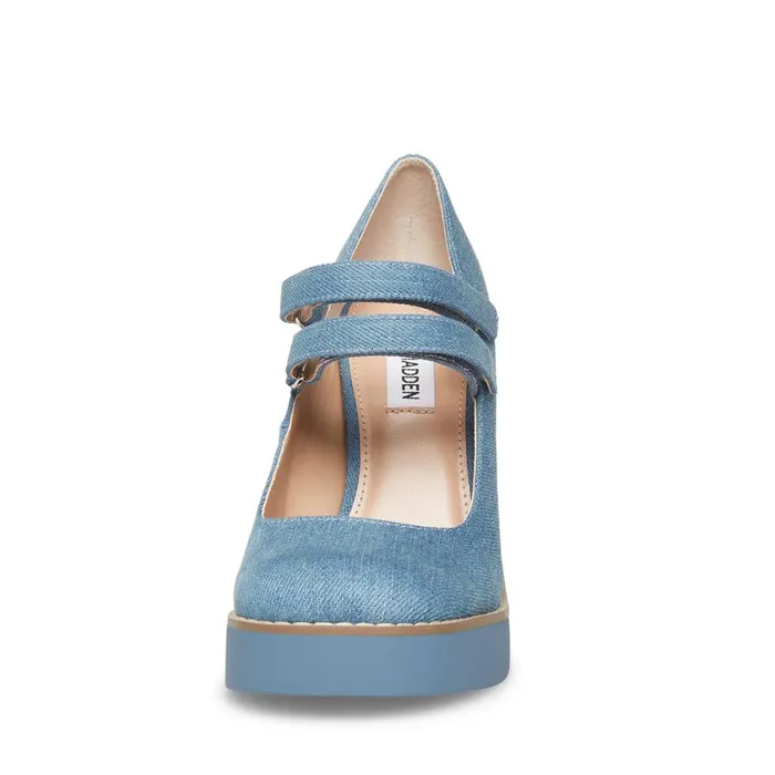 Steve Madden Twice Denim Fabric Womens Loafers