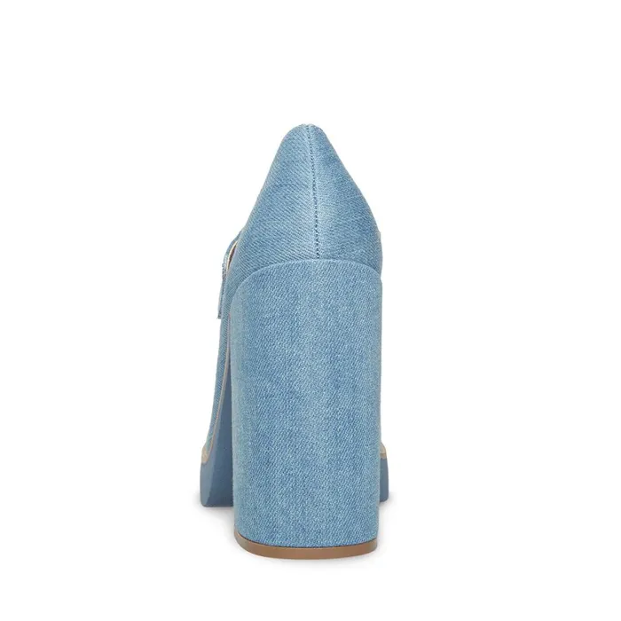 Steve Madden Twice Denim Fabric Womens Loafers