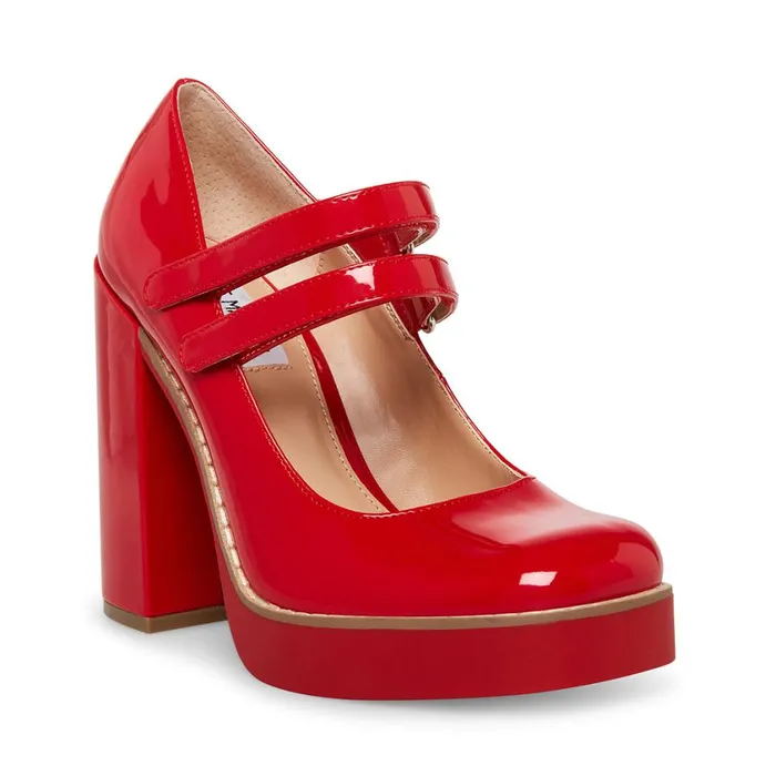 Steve Madden Twice Red Patent Womens Loafers
