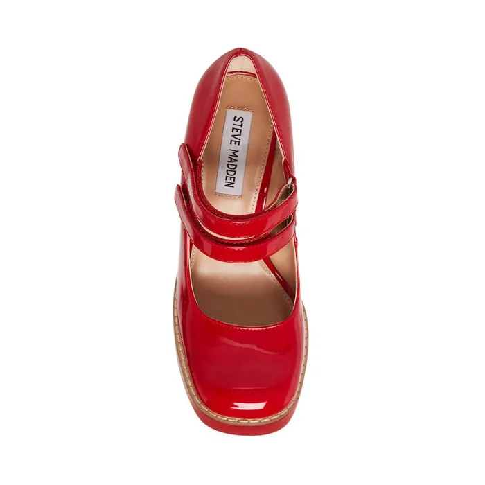 Steve Madden Twice Red Patent Womens Loafers