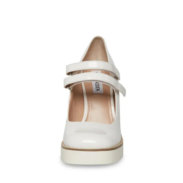 Steve Madden Twice White Patent Womens Loafers