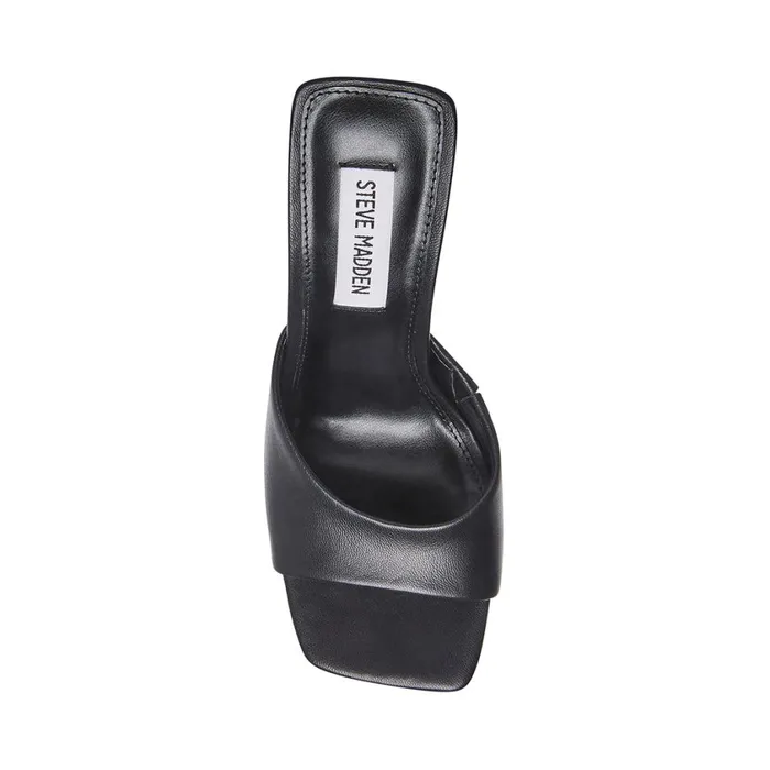 Steve Madden Twists Black Leather Womens Mules Steve Madden Twists Black Leather Womens Mules