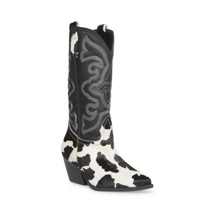 Steve Madden West Blackwhite Black White Womens Boots Steve Madden West Blackwhite Black White Womens Boots