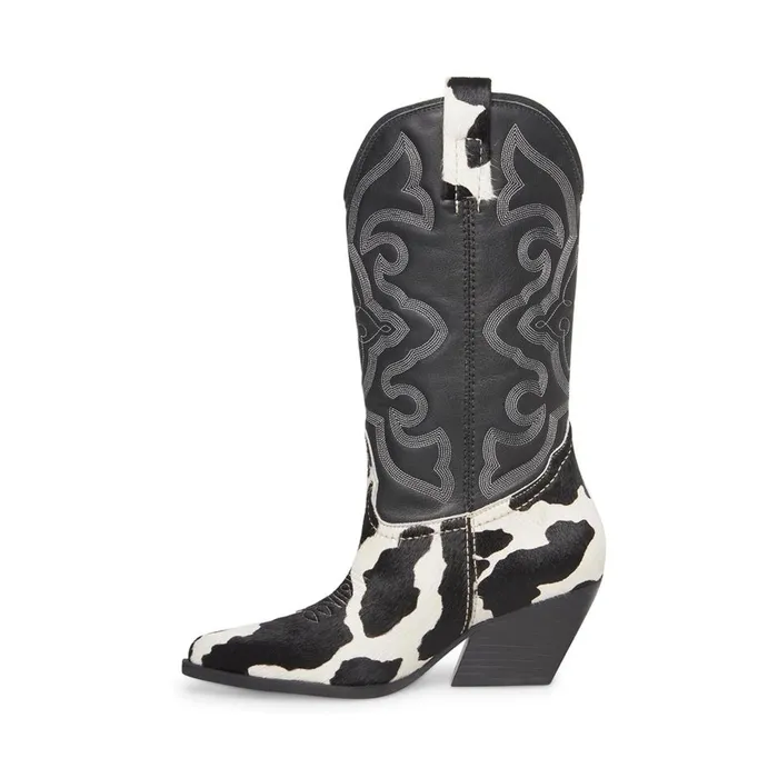 Steve Madden West Blackwhite Black White Womens Boots Steve Madden West Blackwhite Black White Womens Boots