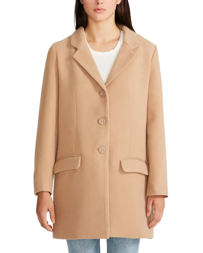 Steve Madden Whiskey Business Coat Light Camel Womens Jackets and Coats