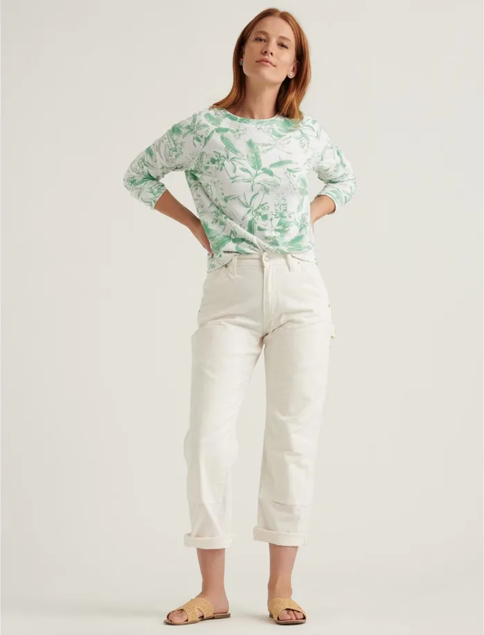 Sweaters and Sweatshirts Women Lucky Brand Botanical Crew Neck Sweatshirt Green Multi