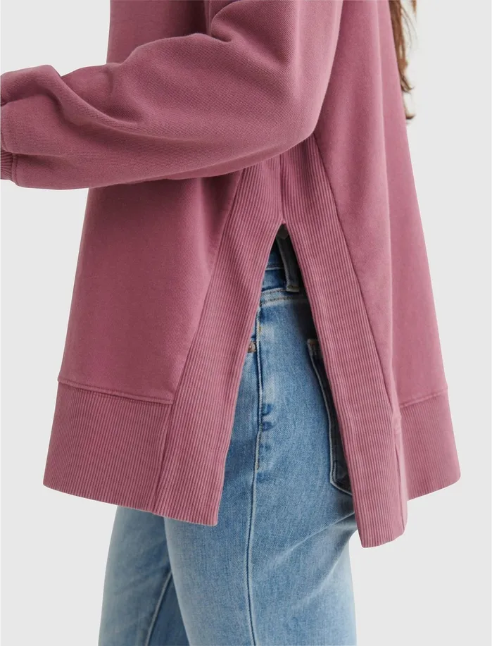 Sweaters and Sweatshirts Women Lucky Brand Crew Neck Chill Pullover Crushed Berry