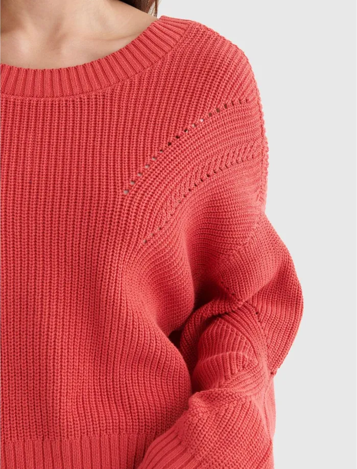 Sweaters and Sweatshirts Women Lucky Brand CROPPED RIBKNIT PULLOVER REVERSIBLE SWEATER Baroque Rose