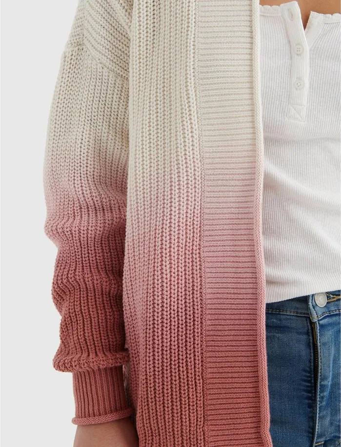 Sweaters and Sweatshirts Women Lucky Brand Dip Dye Cardigan Crushed Berry Dipdye