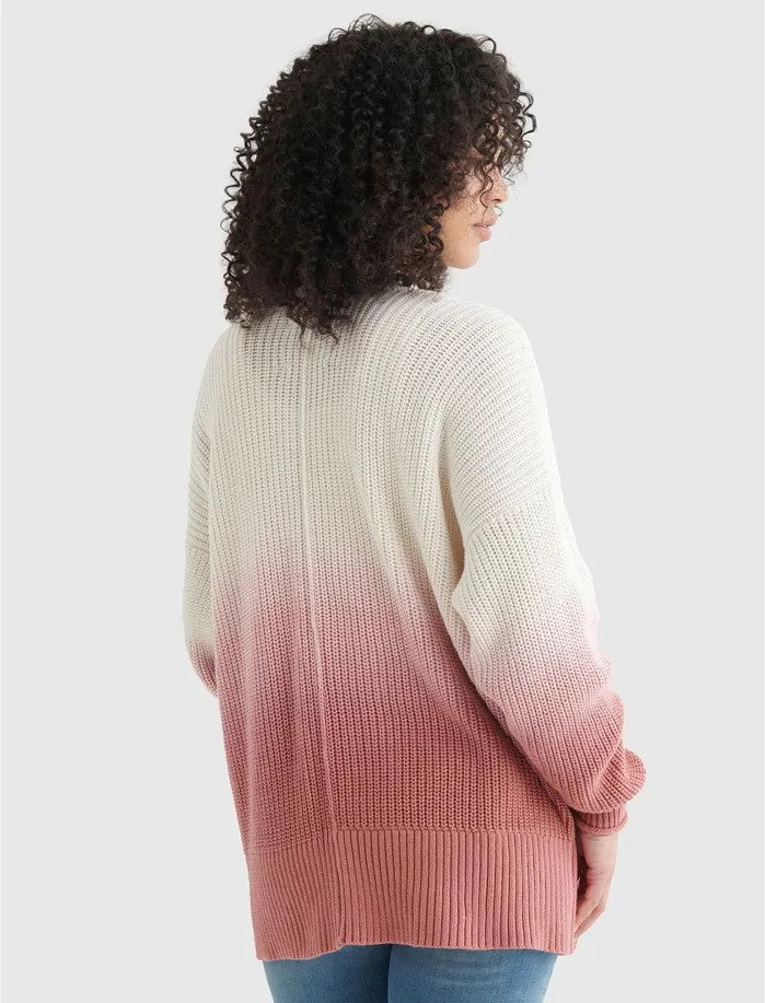 Sweaters and Sweatshirts Women Lucky Brand Dip Dye Cardigan Crushed Berry Dipdye