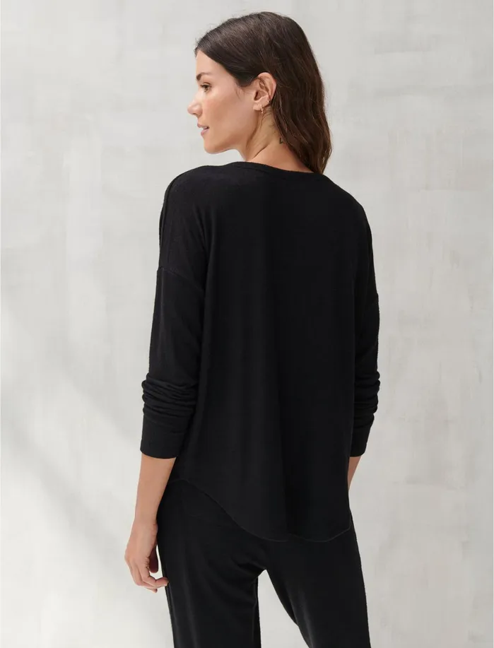 Sweaters and Sweatshirts Women Lucky Brand Hacci Crew Lucky Black