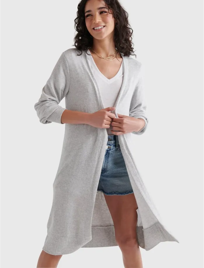 Sweaters and Sweatshirts Women Lucky Brand High Rib Cloud Jersey Cardigan Heather Grey Sweaters and Sweatshirts Women Lucky Brand High Rib Cloud Jersey Cardigan Heather Grey