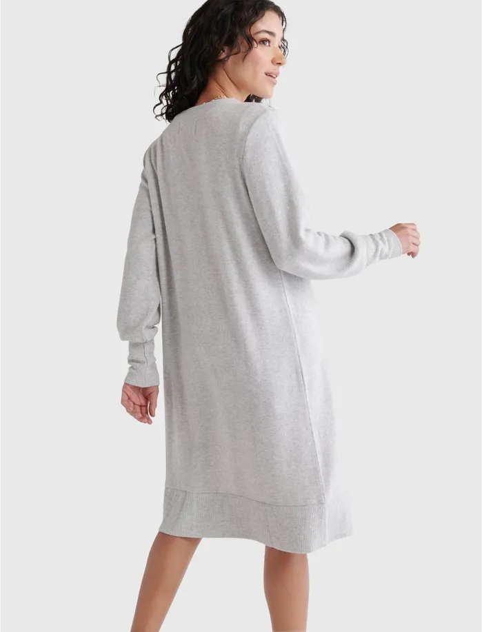Sweaters and Sweatshirts Women Lucky Brand High Rib Cloud Jersey Cardigan Heather Grey