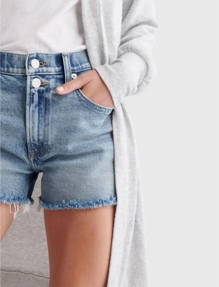 Sweaters and Sweatshirts Women Lucky Brand High Rib Cloud Jersey Cardigan Heather Grey