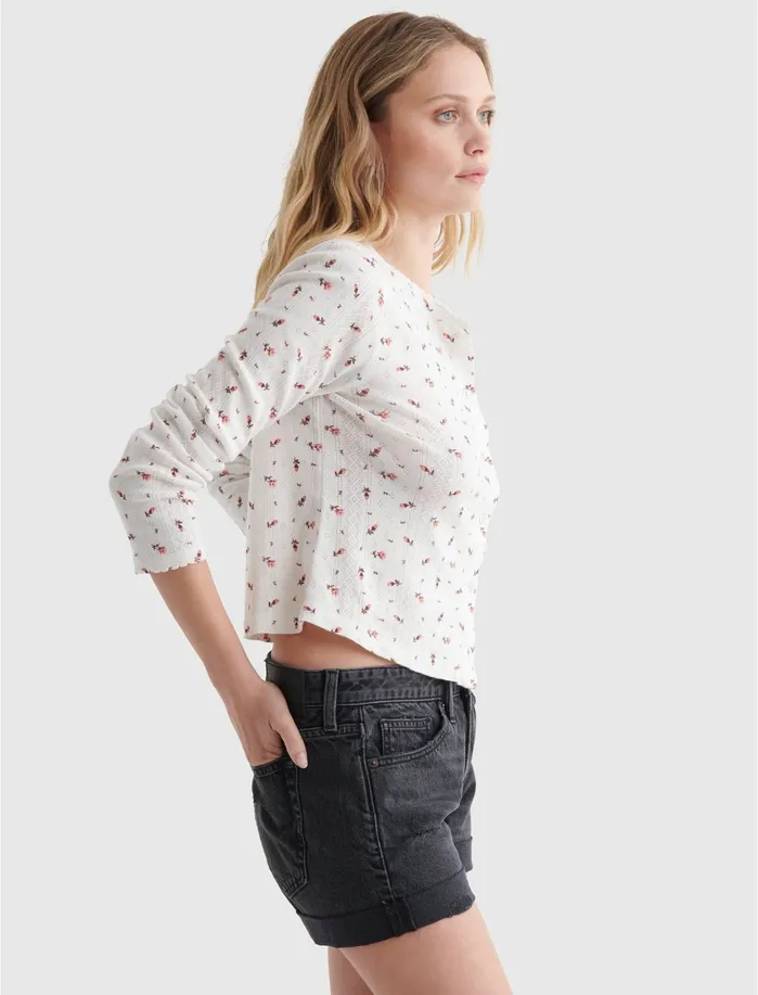 Sweaters and Sweatshirts Women Lucky Brand Long Sleeve Pointelle Cardigan Pink Multi Sweaters and Sweatshirts Women Lucky Brand Long Sleeve Pointelle Cardigan Pink Multi