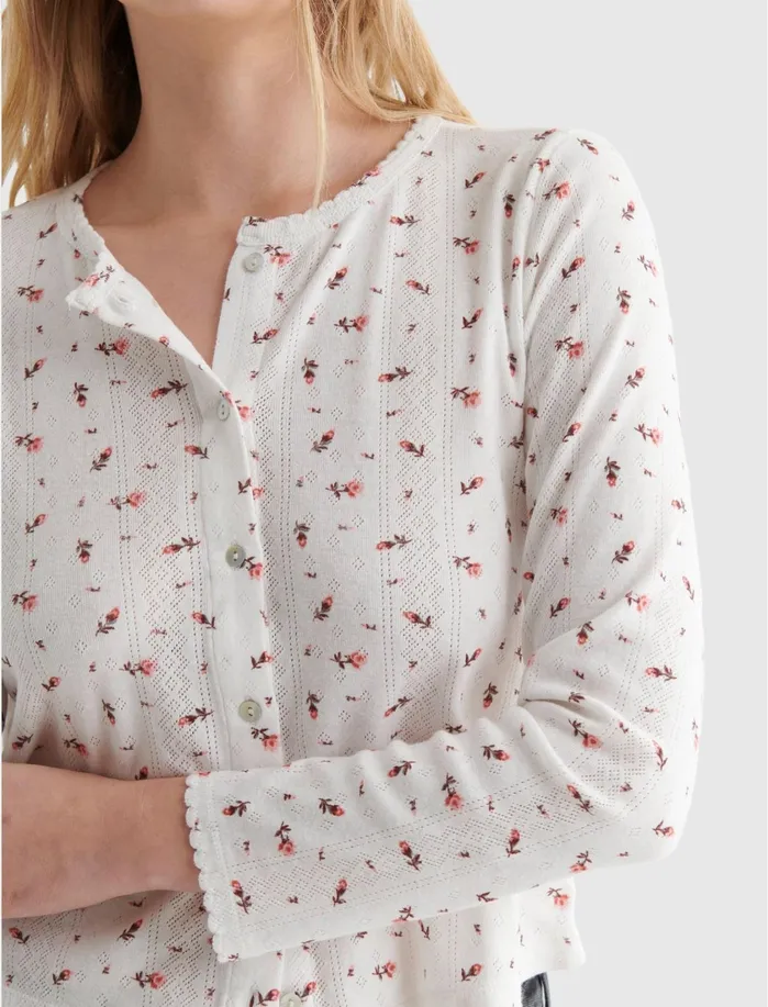 Sweaters and Sweatshirts Women Lucky Brand Long Sleeve Pointelle Cardigan Pink Multi Sweaters and Sweatshirts Women Lucky Brand Long Sleeve Pointelle Cardigan Pink Multi