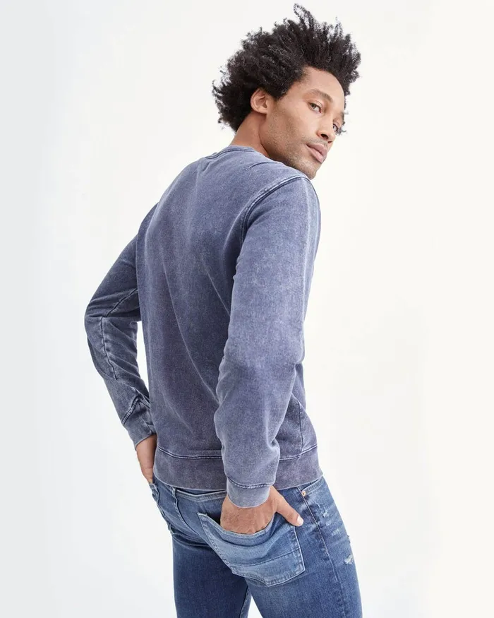 Sweaters Men 7 For All Mankind Acid Wash Sweatshirt In Navy