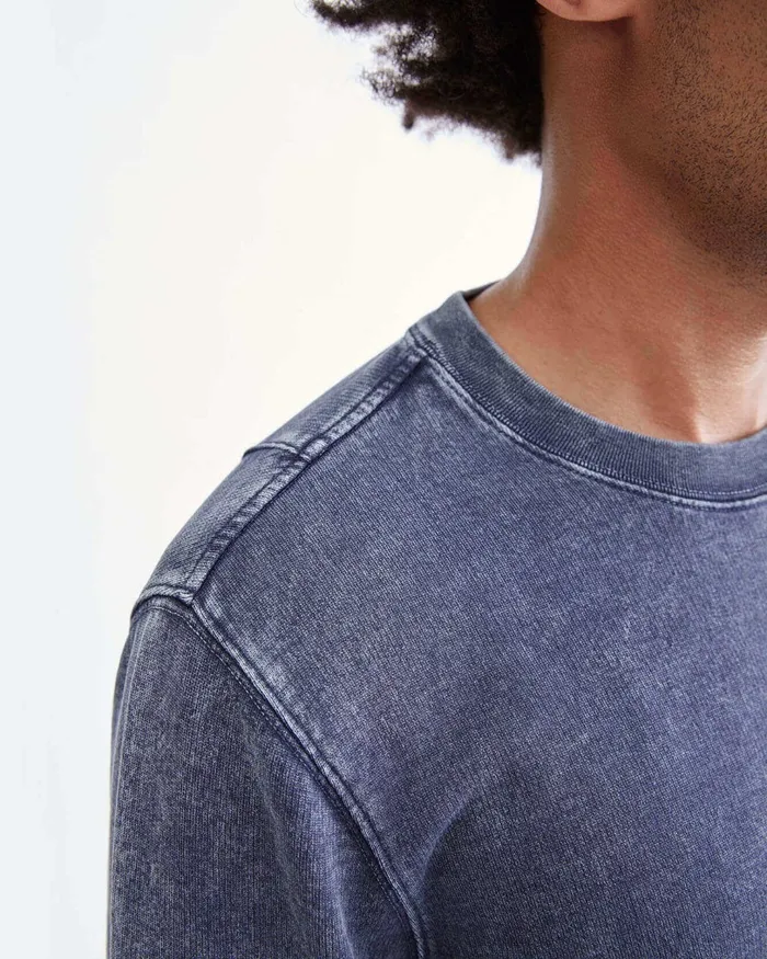 Sweaters Men 7 For All Mankind Acid Wash Sweatshirt In Navy