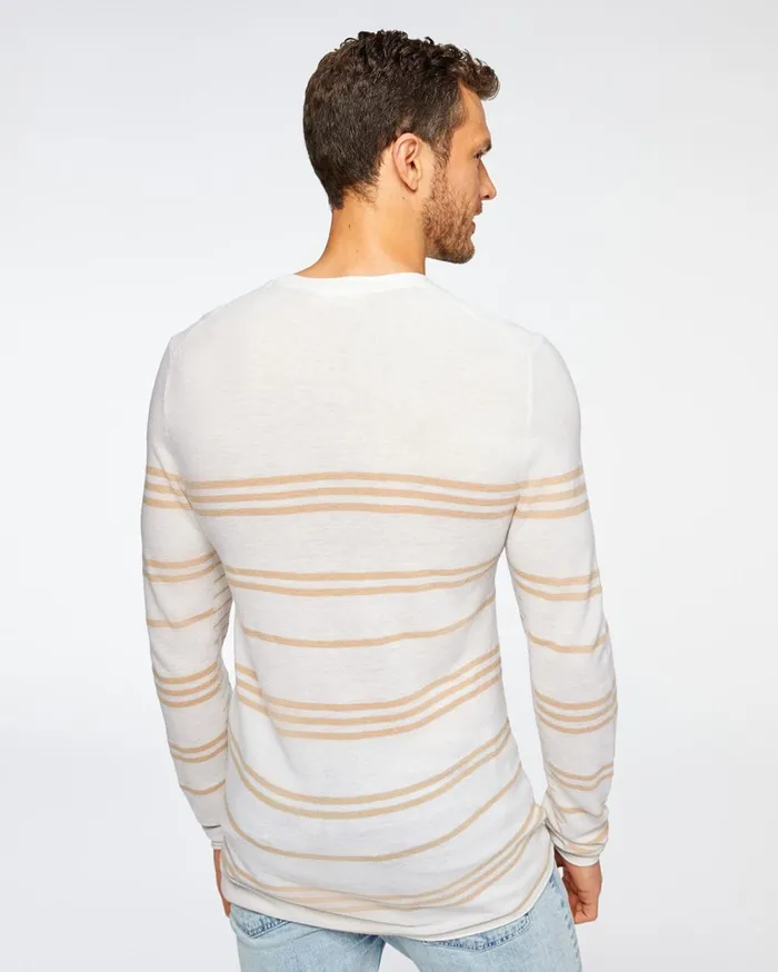 Sweaters Men 7 For All Mankind Engineered Stripe Sweater In White 038 Tan