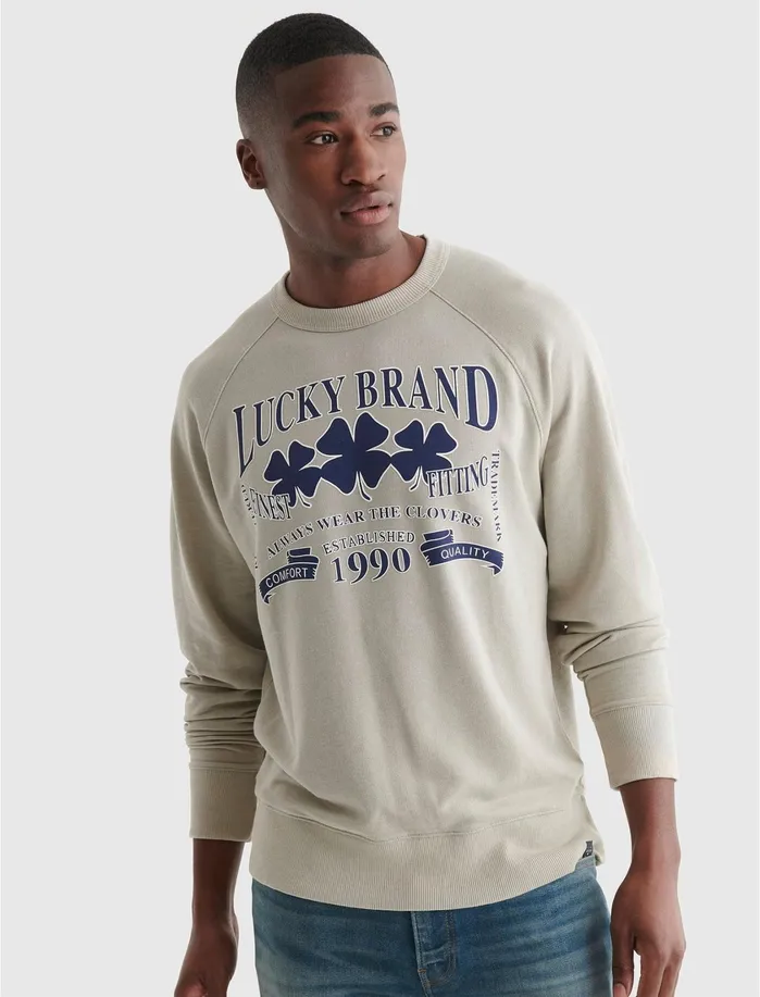 Sweaters Men Lucky Brand Burnout Lucky Brand Crew Belgian Block