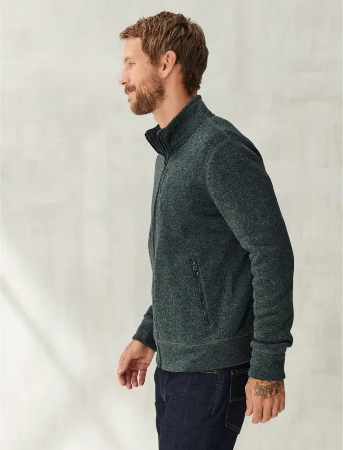 Sweaters Men Lucky Brand Los Feliz Fleece Mock Neck Dark Green