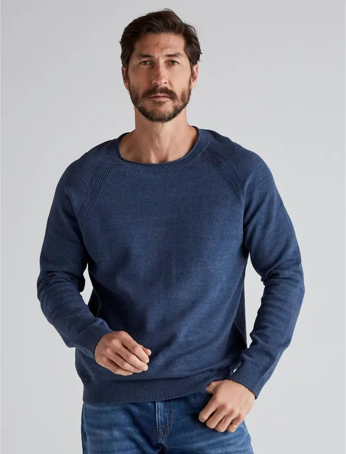 Sweaters Men Lucky Brand Welterweight Crew Insignia Blue