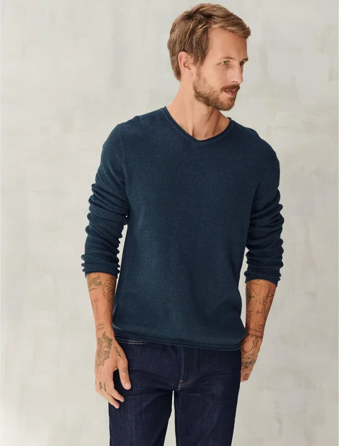 Sweaters Men Lucky Brand Welterweight VNeck Darkest Spruce