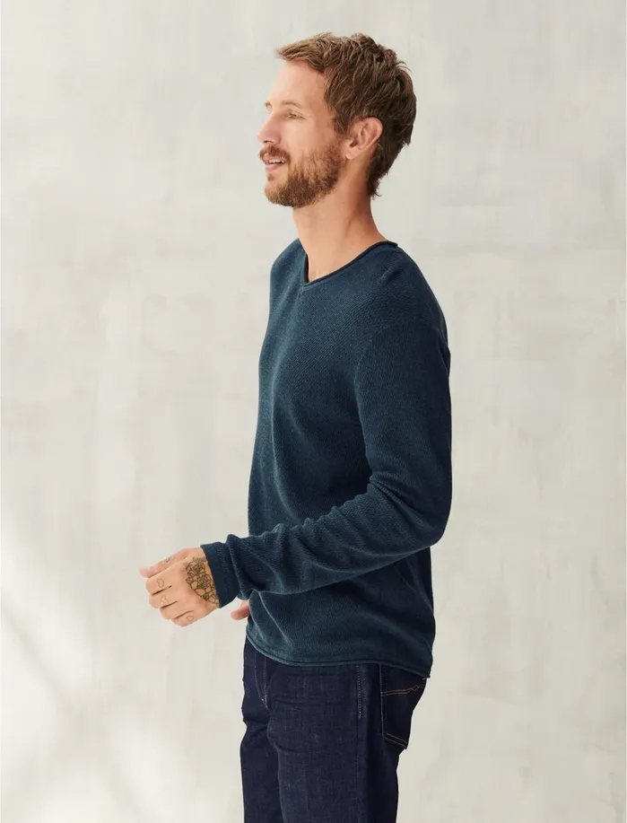Sweaters Men Lucky Brand Welterweight VNeck Darkest Spruce