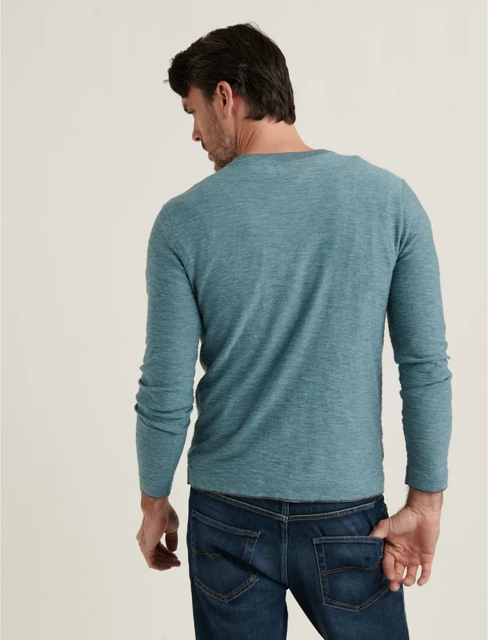 Sweaters Men Lucky Brand Welterweight VNeck Heather Indian Teal