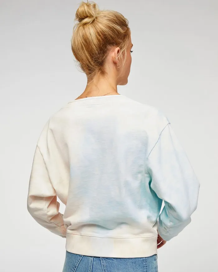 Sweaters Women 7 For All Mankind Rib Insert Neck Sweatshirt In Tie Dye
