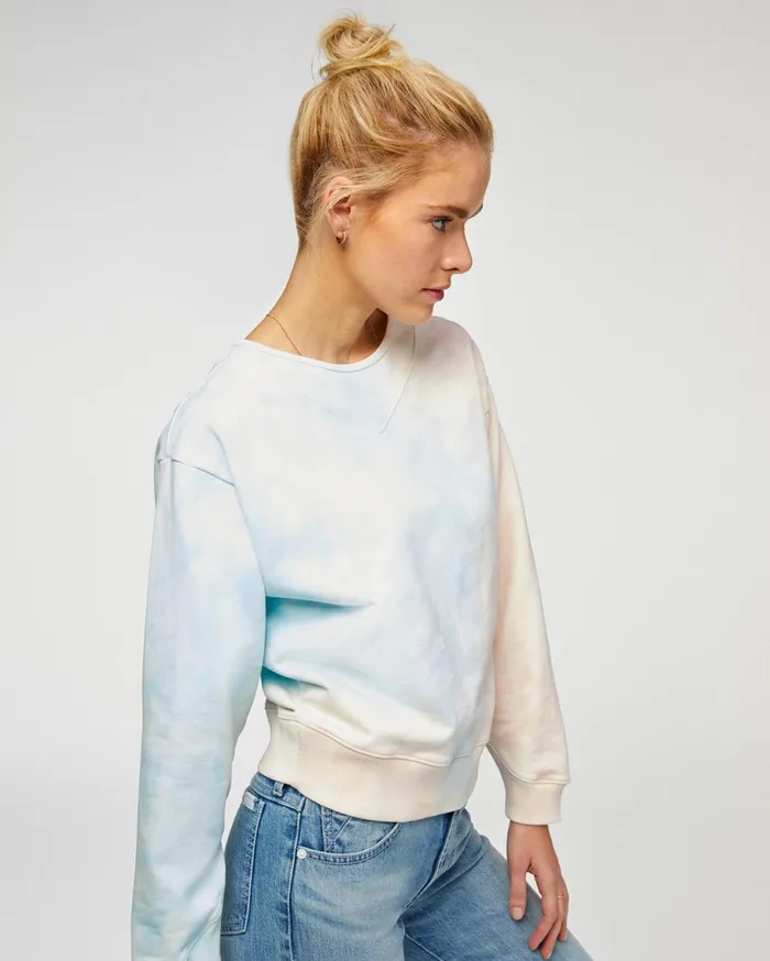 Sweaters Women 7 For All Mankind Rib Insert Neck Sweatshirt In Tie Dye