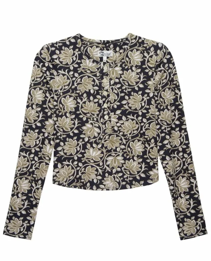 Swim The Great The Rashguard Henley Black Oasis Floral