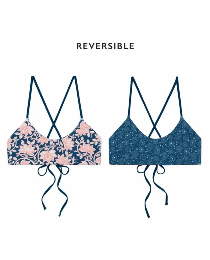 Swim The Great The Reversible Bralette Bay Oasis Floral And Bay Bandana Daisy