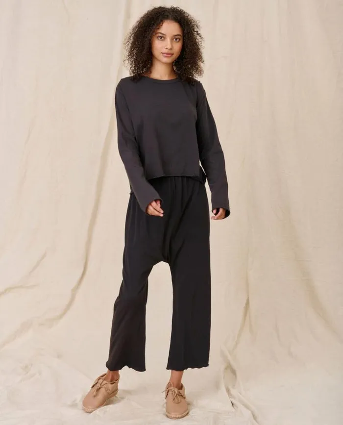 Tees and Sweats The Great The Long Sleeve Crop Tee