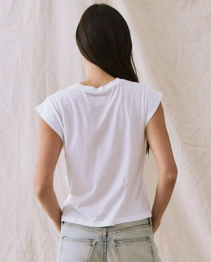 Tees and Sweats The Great The Peak Shoulder Tee True White
