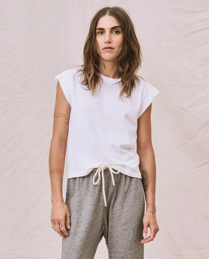 Tees and Sweats The Great The Peak Shoulder Tee True White